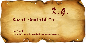 Kazai Geminián névjegykártya